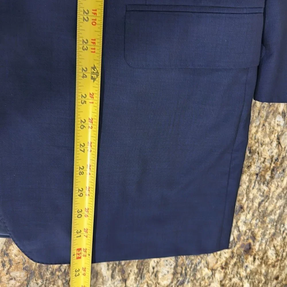 Canali Wool Travel Water Resistant Classic Navy Blue Men's Blazer Size 48 L